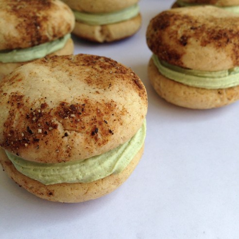 Cardamom Spiced Cookies with Matcha Coconut Cream Filling