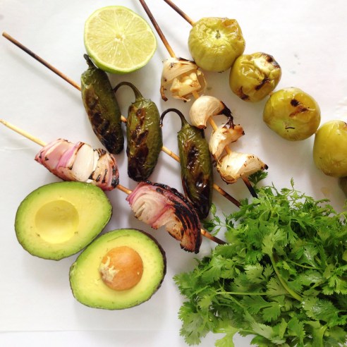 Grilled and ready for blending.